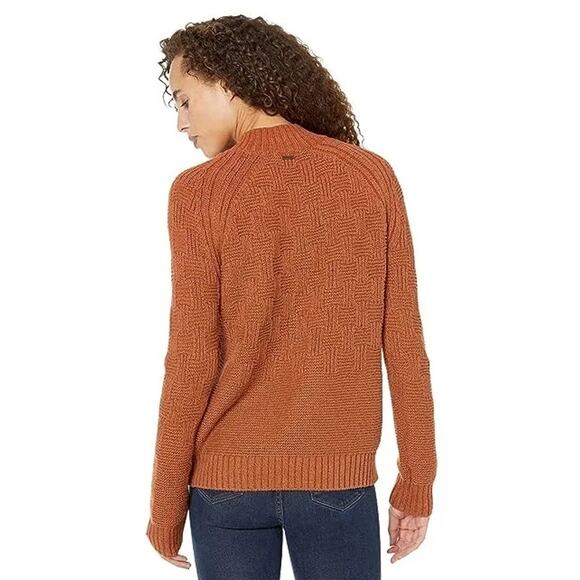 Prana Sky Meadow Chunky Knit mock Neck Cotton Blend Slouchy sweater womens S New - Picture 9 of 15